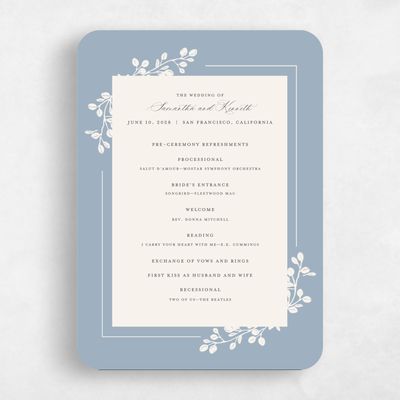 Blue Rounded Wedding Program - Viola