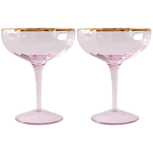 Didiseaon Stemmed Vintage Coupe Glasses Set of 2- Premium Crystal Clear Cocktail Glasses& Champagne Coupe Drinks Gift Set