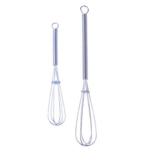 4 Pack Mini Wire Kitchen Whisks Small Egg Whisk Gravy Sauce Mini Whisk  Silver-Each of 2PCS 5 Inches and 7 Inches 