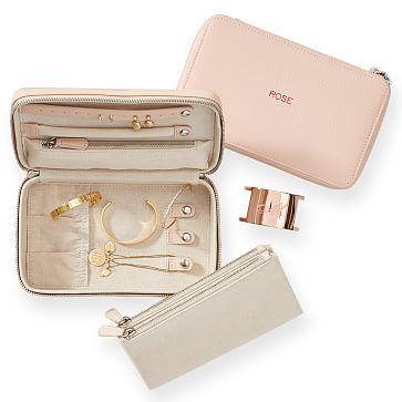 Travel Jewelry Case, Medium, Blush
