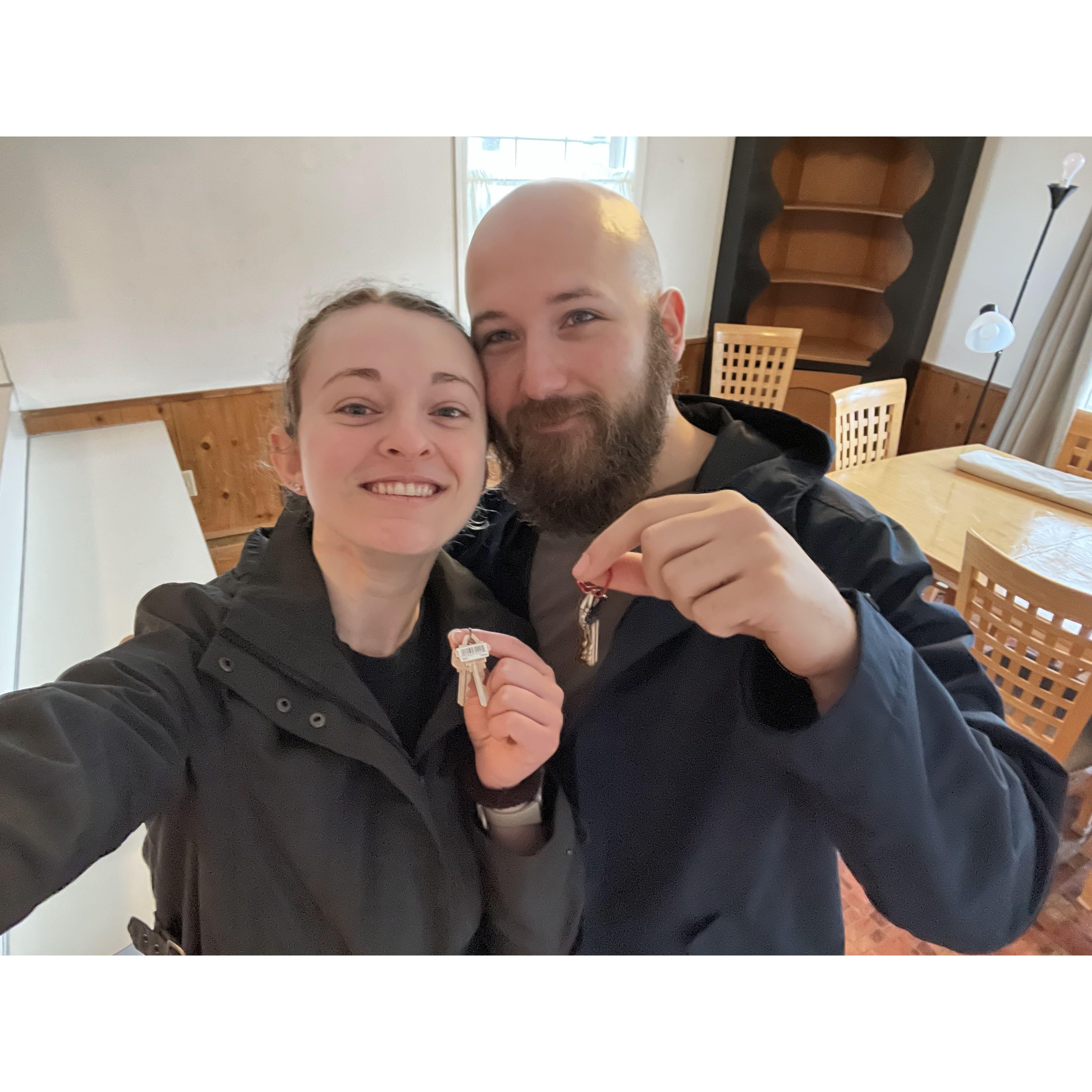 The day we got the keys for our first apartment!