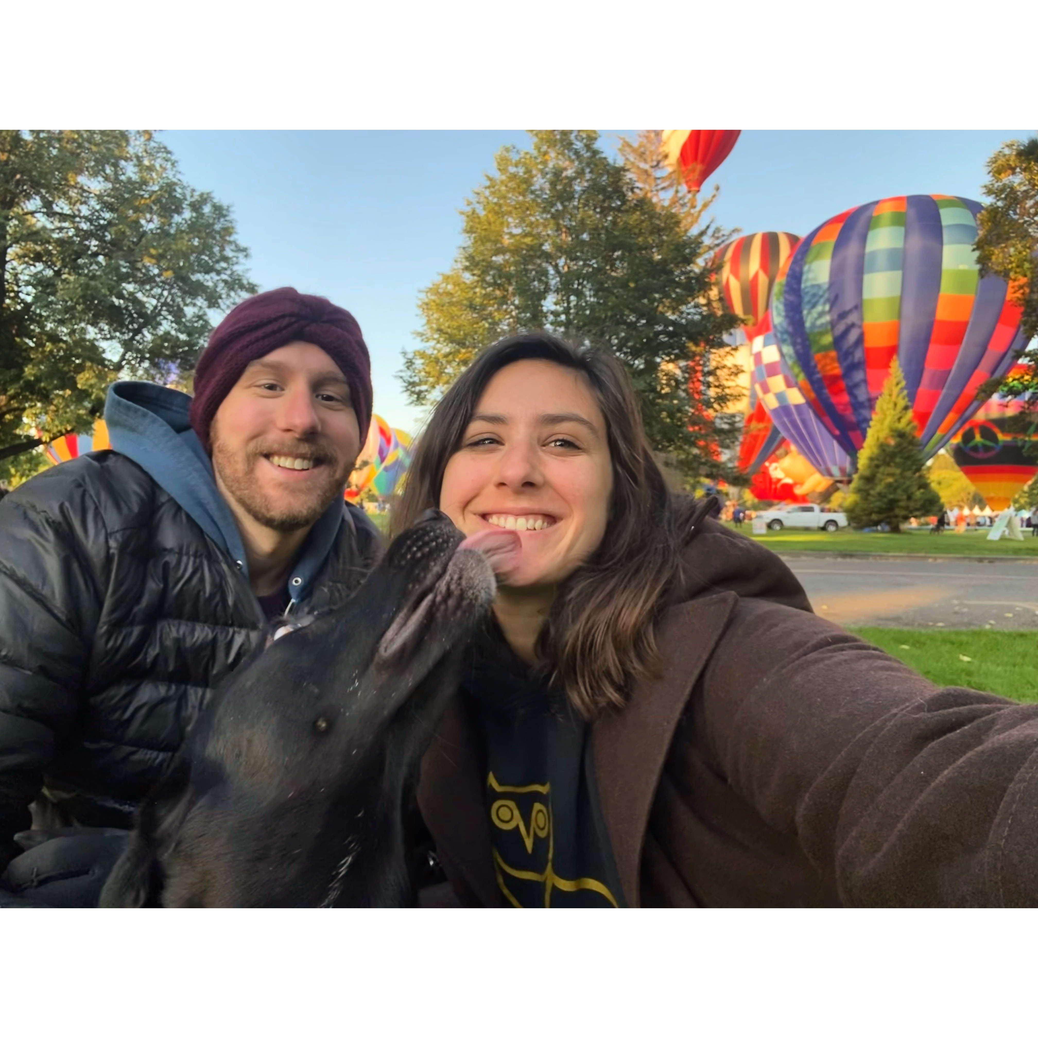 Boise Hot Air Balloon Festival 2021 with our dog Huxley