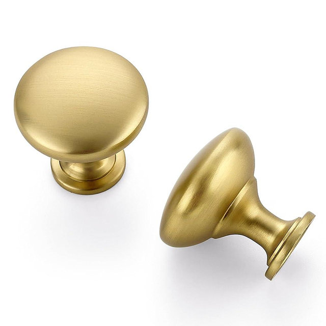 Ravinte 20 Pack Gold Round Zinc Cabinet Brass Knobs for Kitchen Bathroom Closet Dresser Cabinets