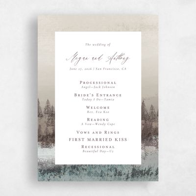 Chocolate, Brown Wedding Program - Rockford