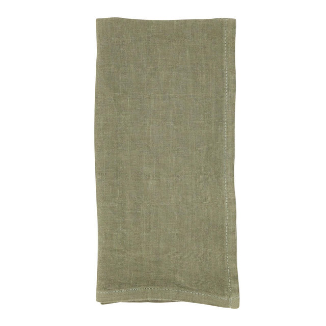 Saro Lifestyle Classic Pure Linen Table Napkin , 20", Olive