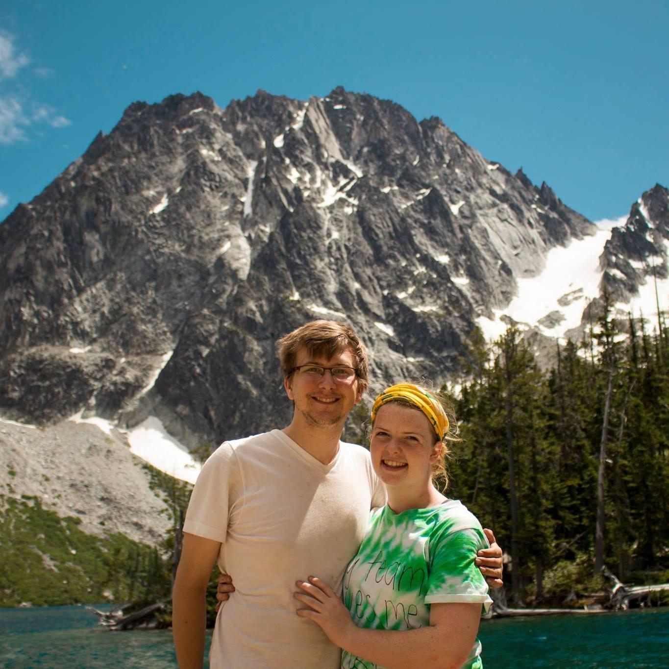 Hiking at Colchuk Lake during our first ever trip together, 2015