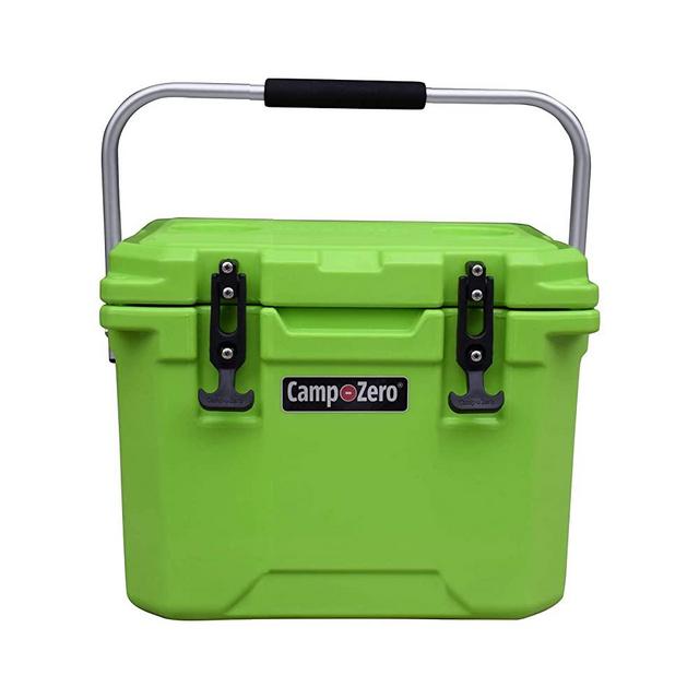 CAMP-ZERO 10L | 10.6 Quart Premium Cooler/Ice Chest with 2 Molded-in Cup Holders | Bright Green