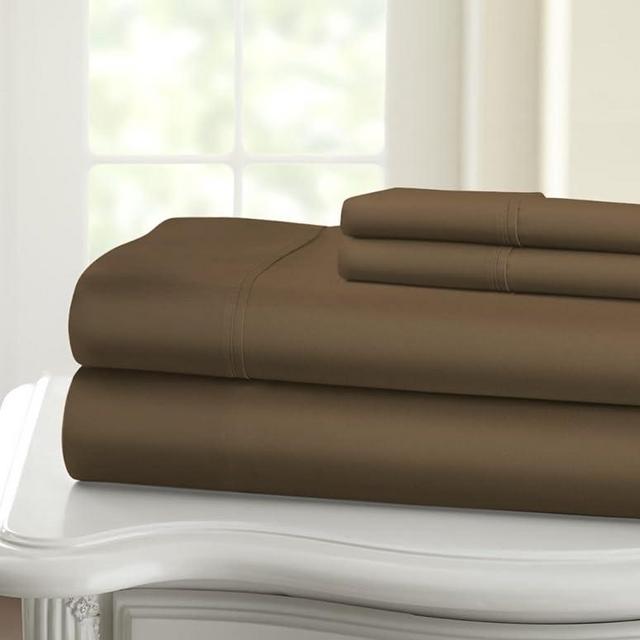 Home Sweet Home Dreams Inc 1200 Thread Count 100% Egyptian Cotton Wrinkle Resistant Bed Sheet Set (Queen, Brown)