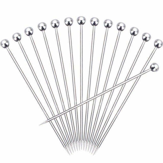 15 Pieces Stainless Steel Cocktail Picks Metal Martini Picks 4.3 inch