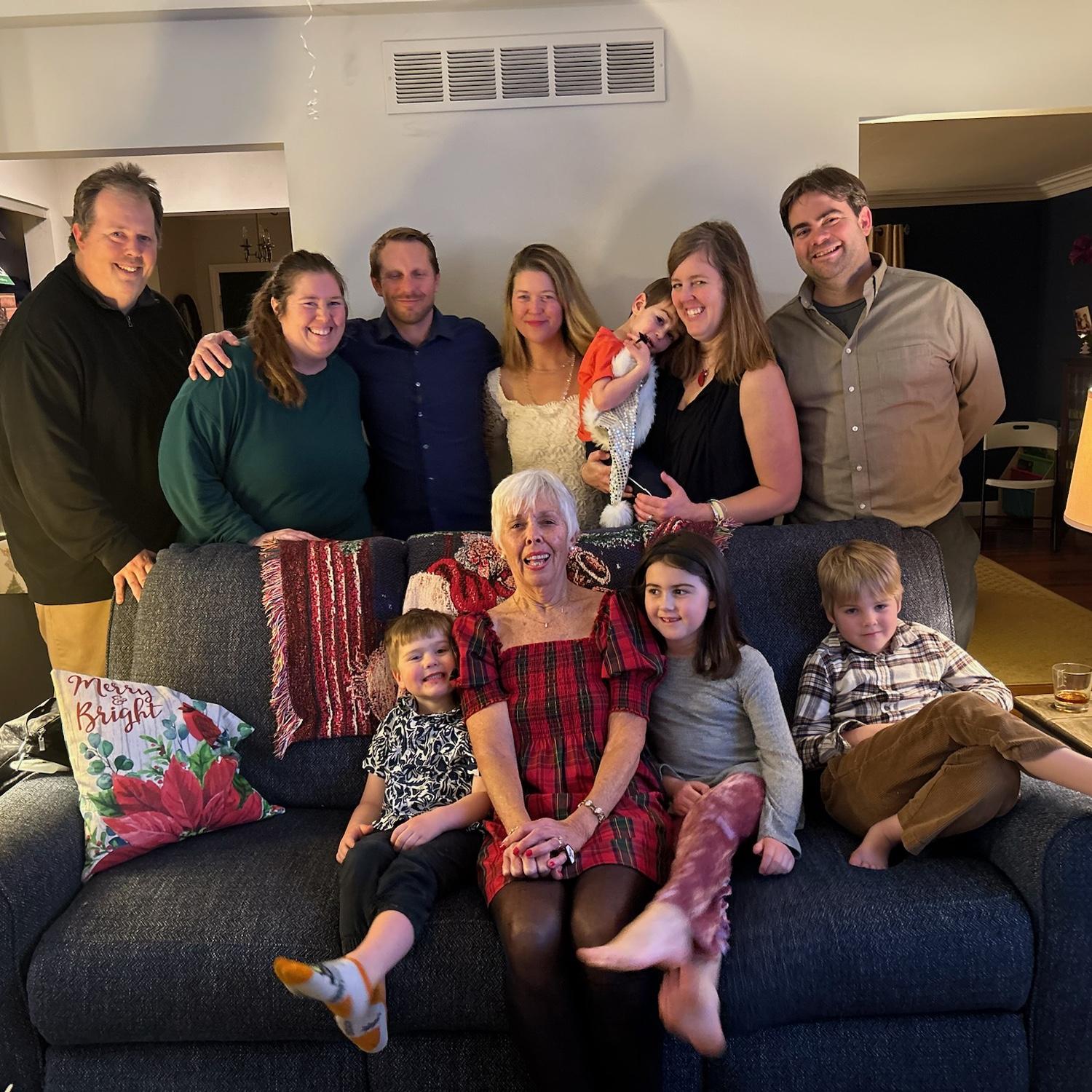 The Rockamanns (& Dudashes) with the newly engaged couple