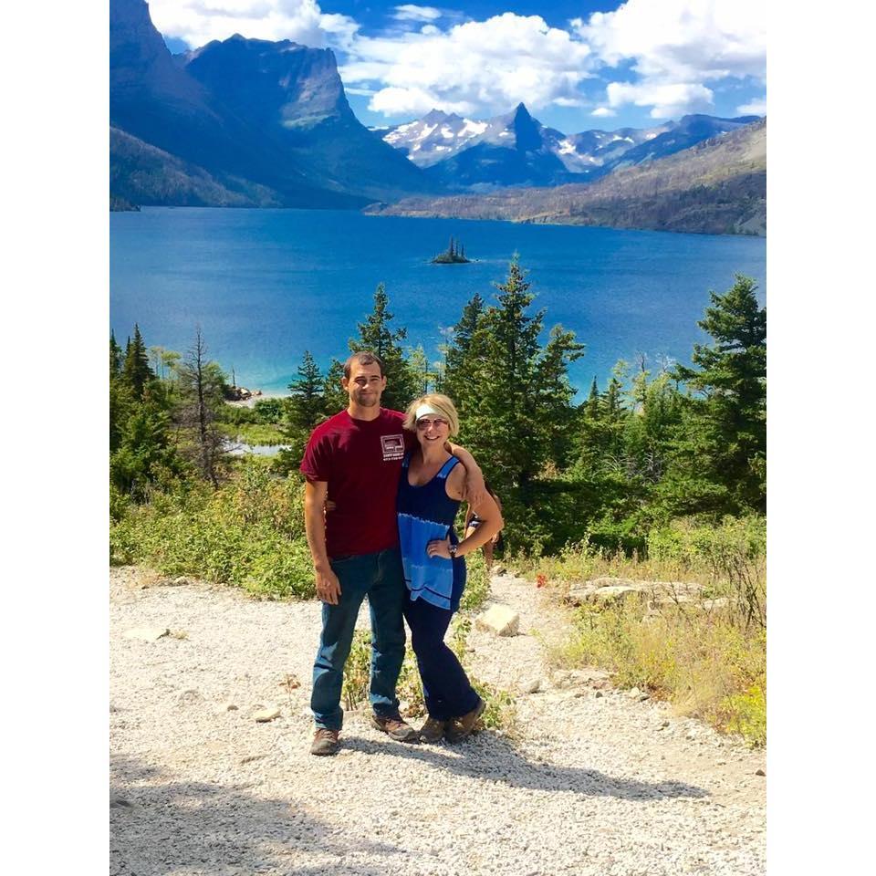 Marne and Dane at Gunsight Ridge in Glacier National Park on their first solo vacation together.