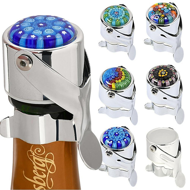 Wine Stopper & Champagne Stopper All In One - Patented Seal, Preserves Bubbles & Taste for Prosecco, Cava, and Wine – 1 Pro Grade Evan James Bottle Stopper With Hanging Gift Box