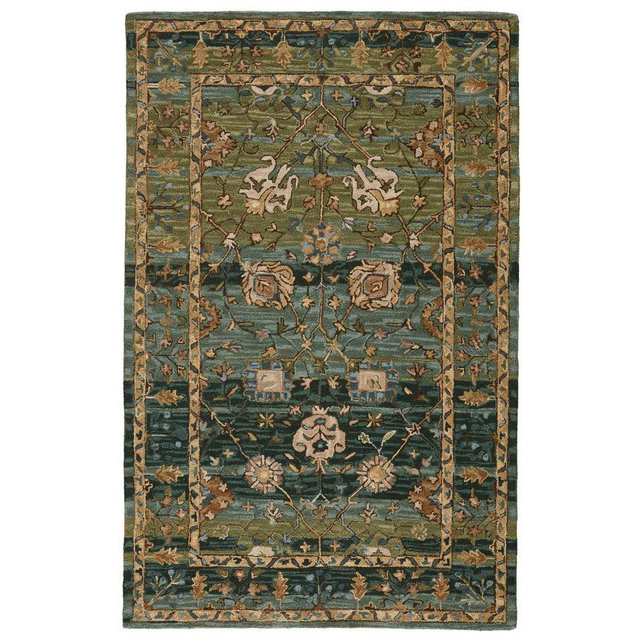 Sylvia Hand-Tufted Wool Rug, Loden Green/Eden, 8' x 10'