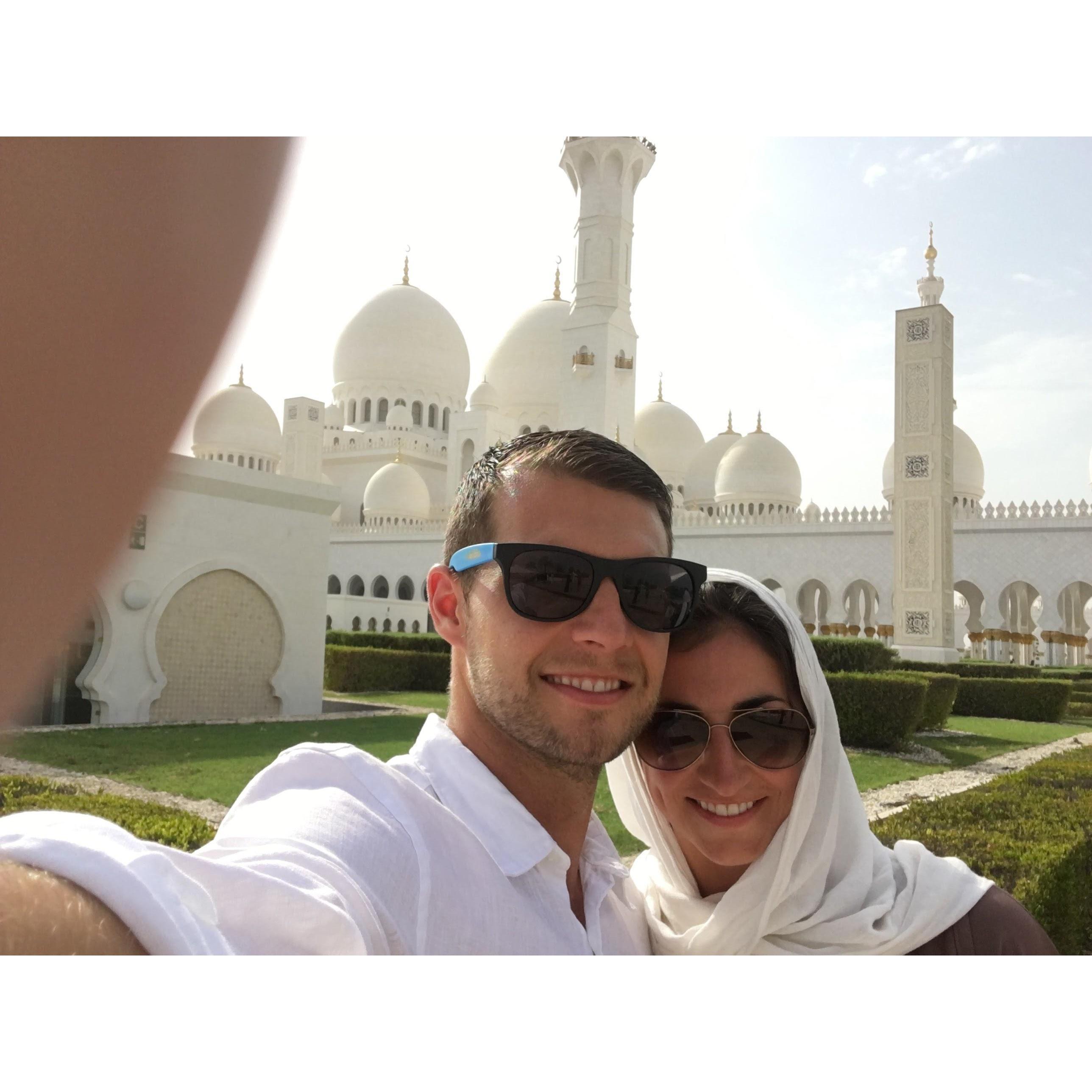 August 2017. Sheik Zayed Mosque in Abu Dhabi.