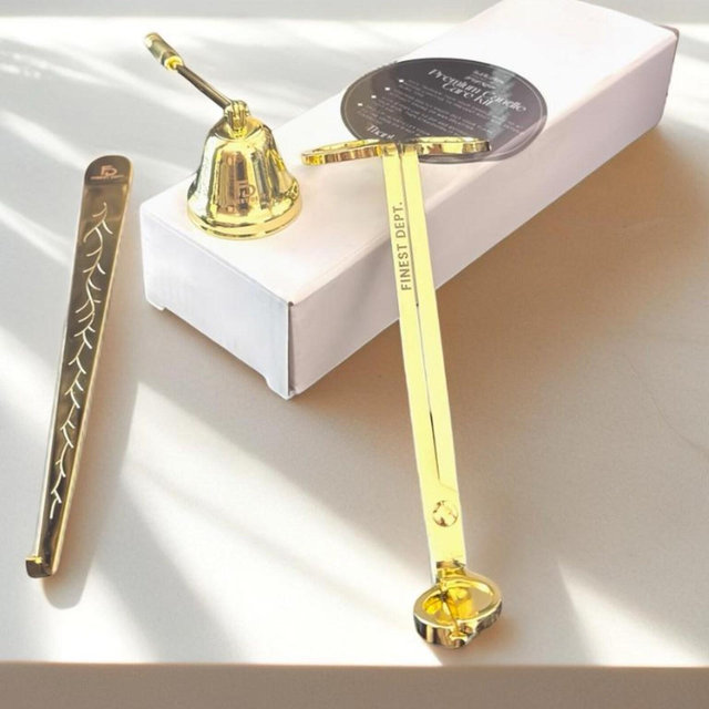 Gold Candle Care Kit: Wick Trimmer, Snuffer and, Dipper - Luxury Ritual Set