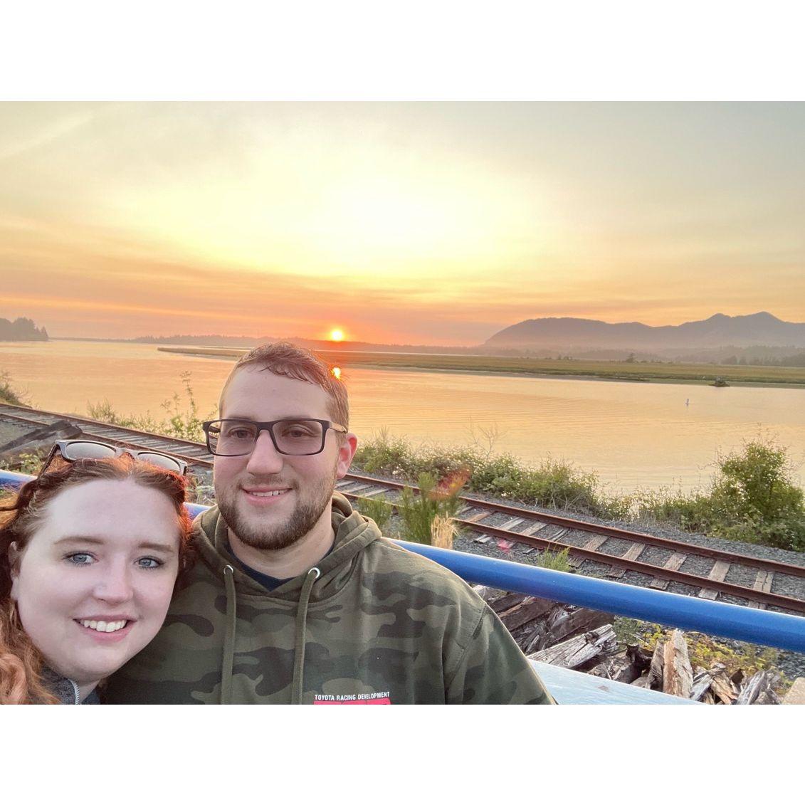 Train ride during sunset!