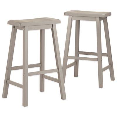 iNSPIRE Q® Calera Saddle Bar Stools in Grey (Set of 2)