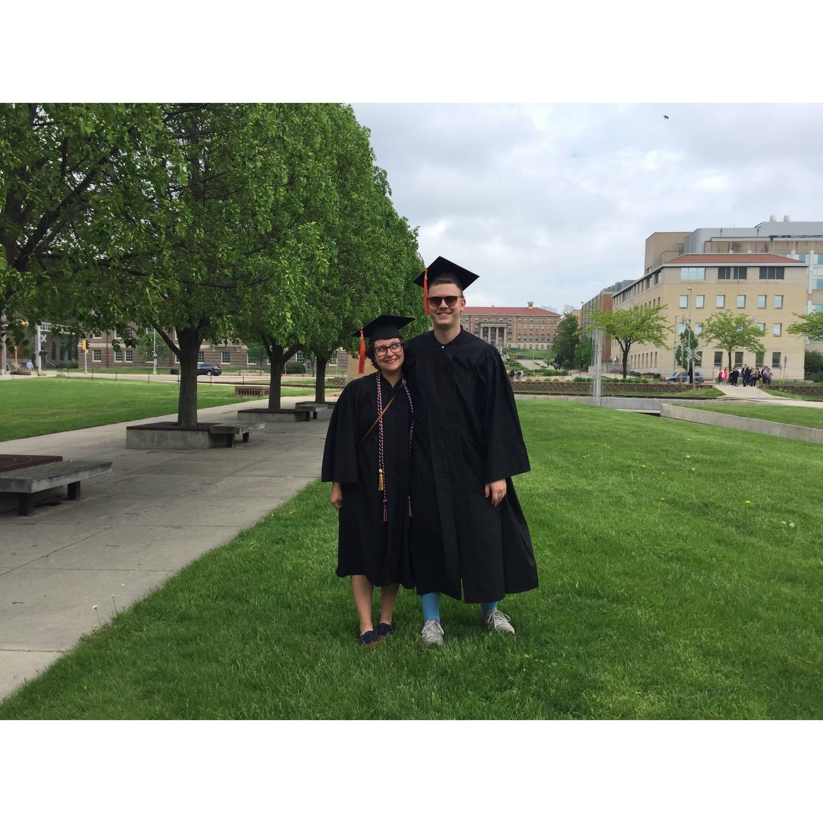 Once a Badger, always a Badger! 
On our way to graduation at Camp Randall in Madison, WI
