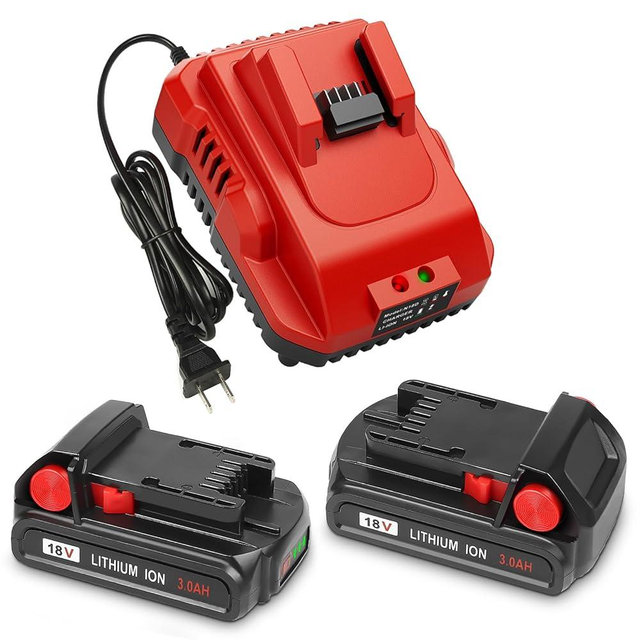 KOOMICY 3.0Ah 18V 2/pk Replacement for Milwaukee M-18 Battery with Charger