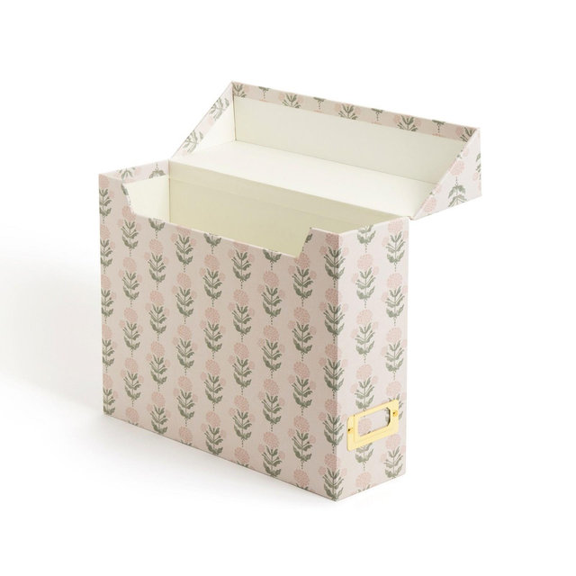 U Brands Flip Top File and Storage Box Printed Canvas Handcrafted Haven