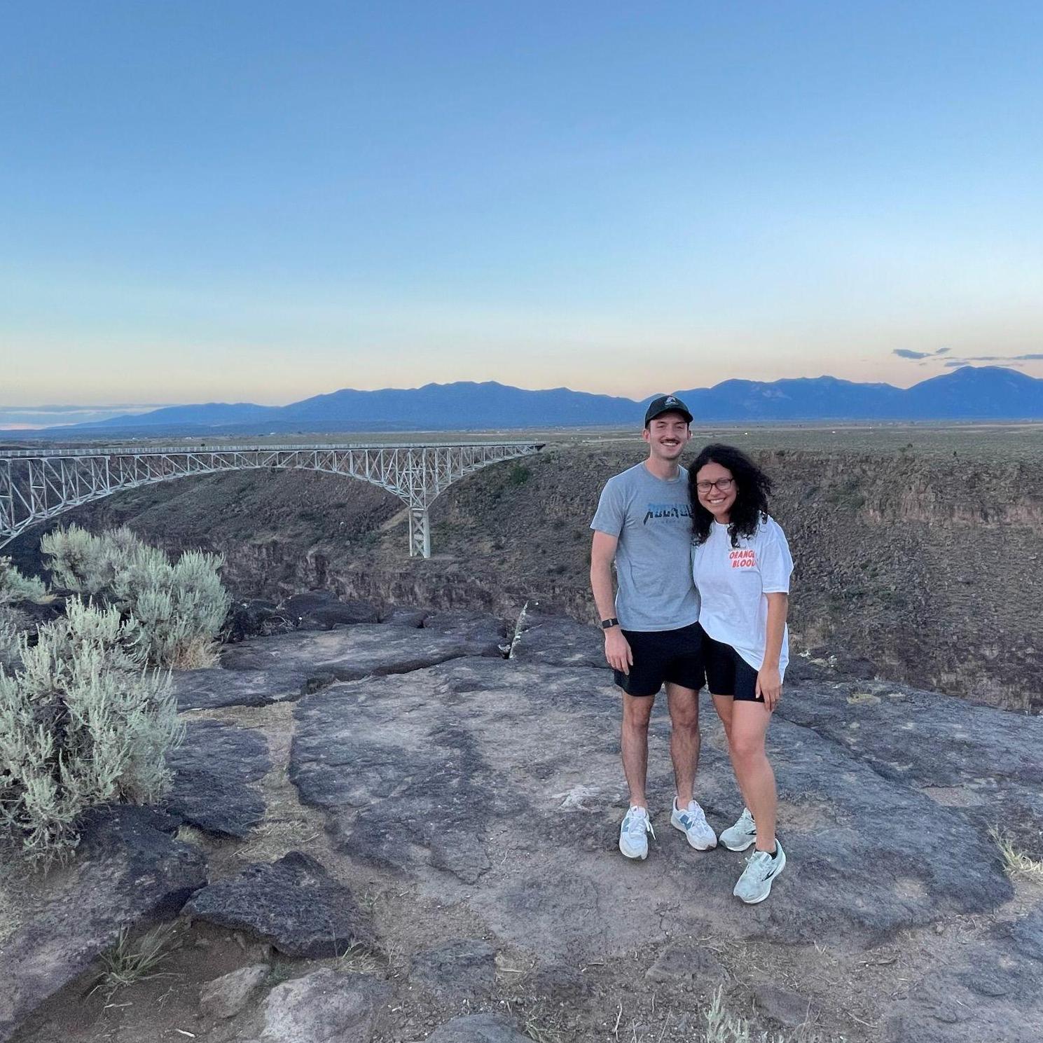 Arriana & Brian in front of the Rio Grande (fun fact: they kayaked on the Rio Grande the next morning)