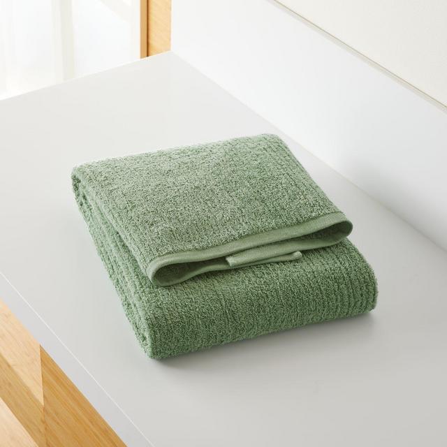 Ribbed Jade Bath Towel