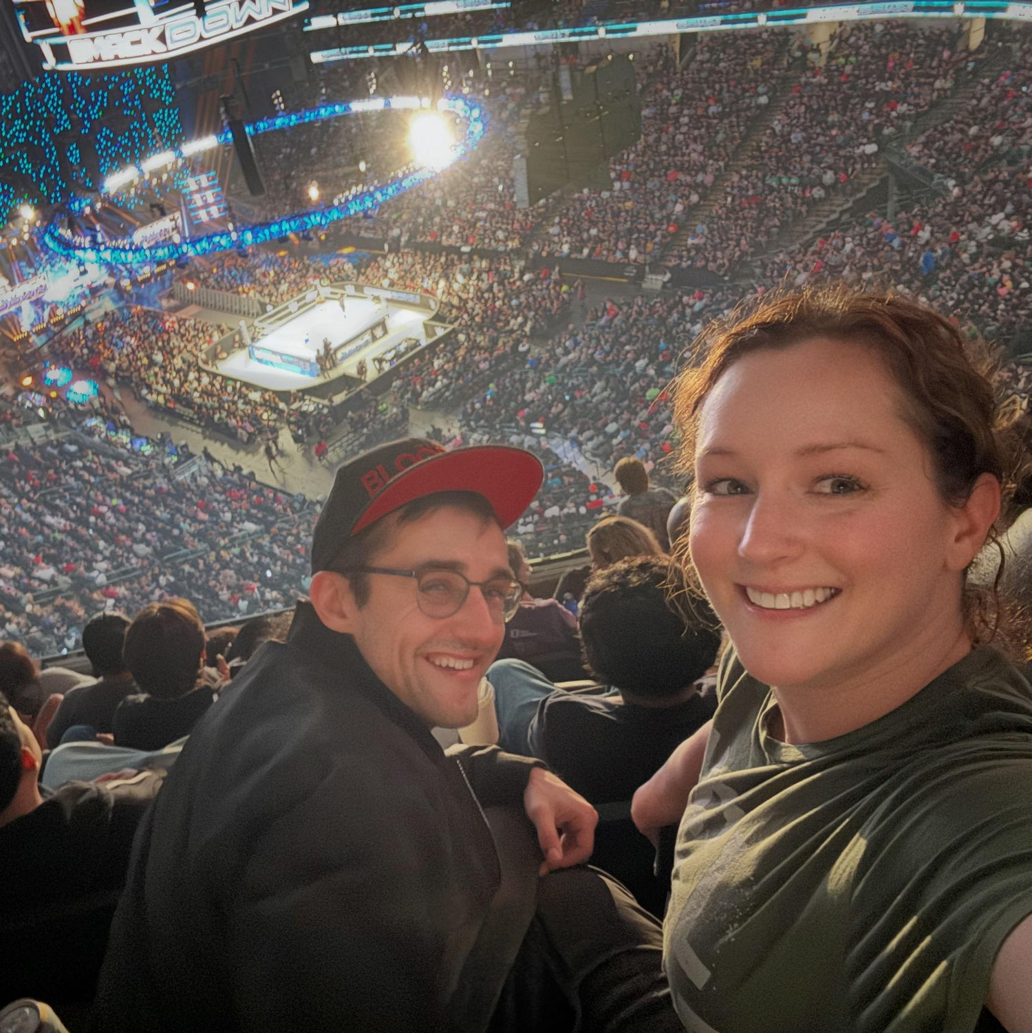 Our first wrestling match together (PS this was the night before the proposal)