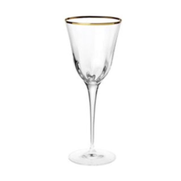 VIETRI Optical Gold Wine Glass