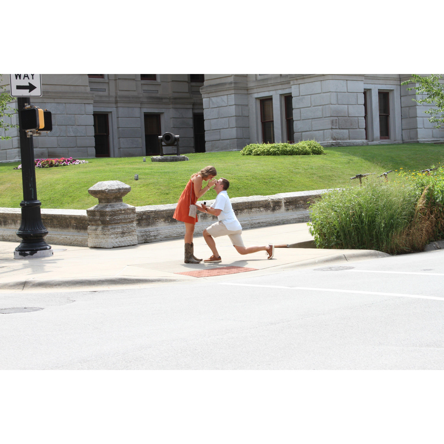 Meanwhile, Matt's sisters were hiding out across the street to capture this amazing moment!