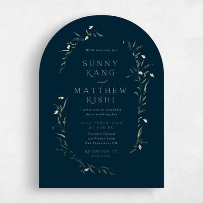 Black Arch Wedding Invitation - Pero Classic