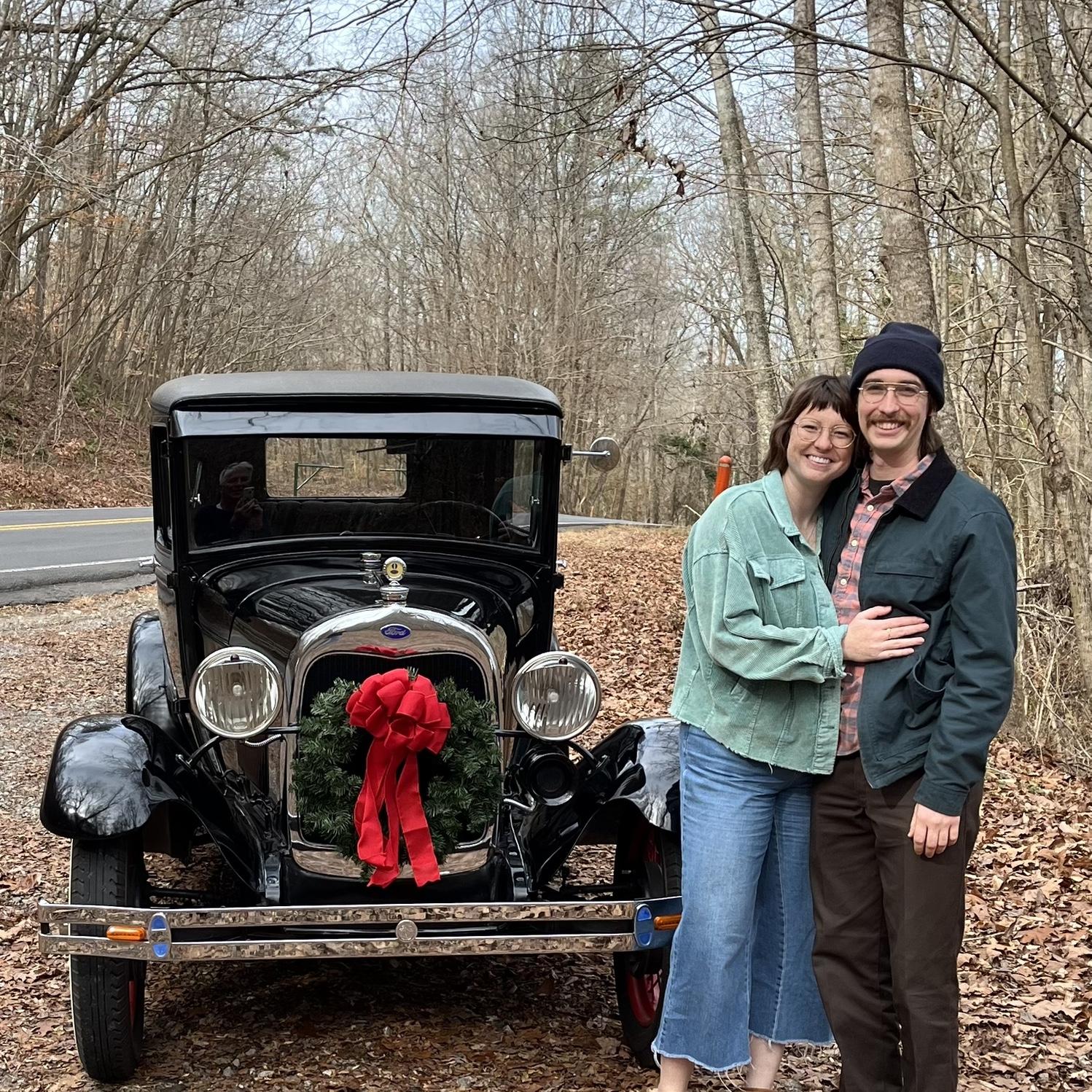 A lovely Christmas ride with Sam's Dad, Wade, in his Ford Model A!