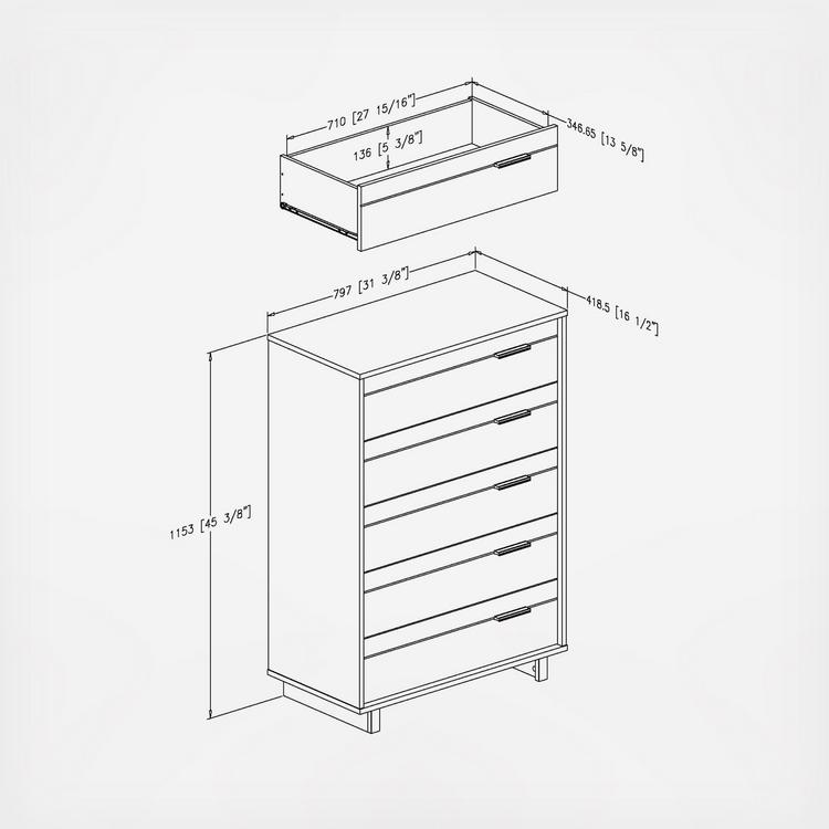 Fynn 5 deals drawer chest