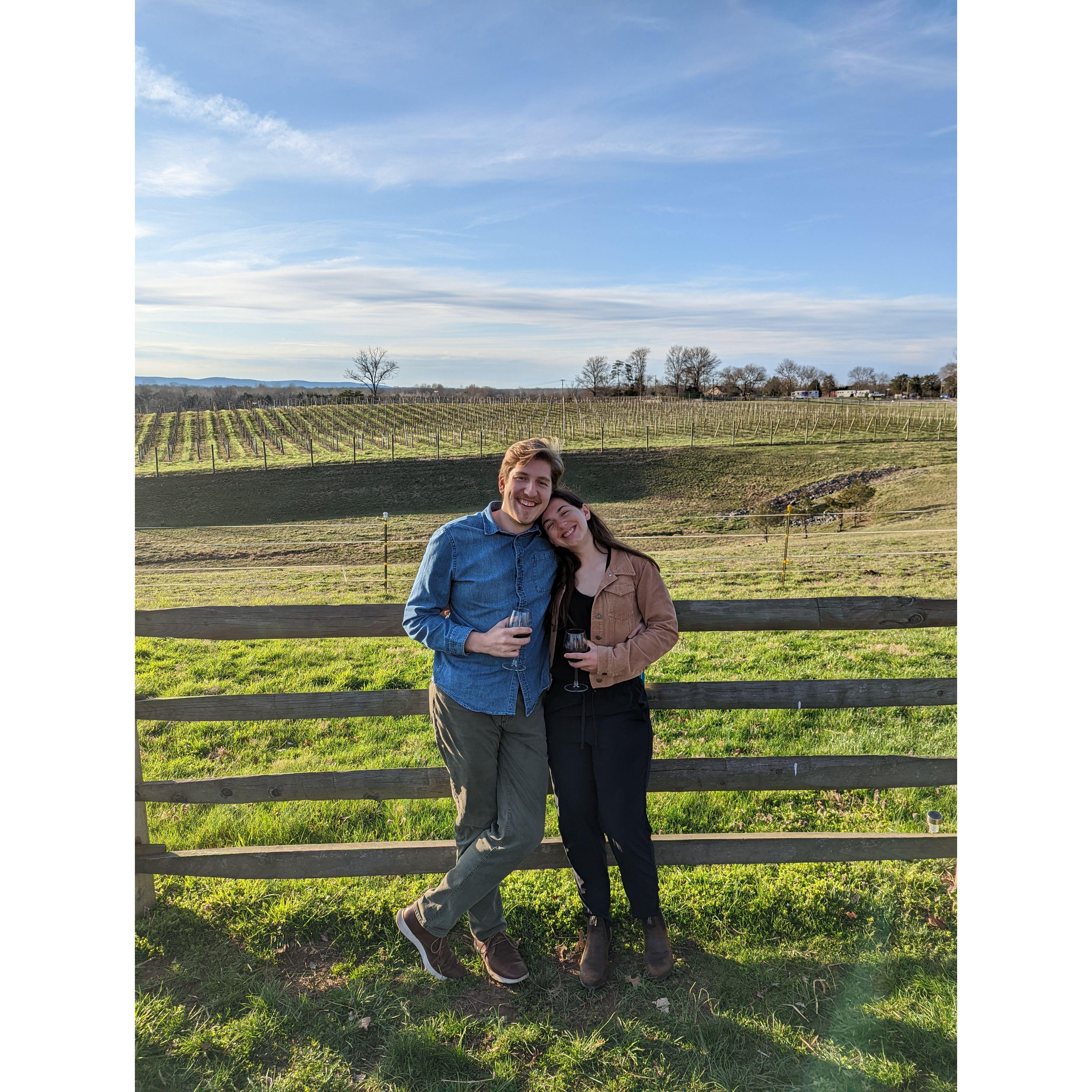 Wine tasting in Virginia with the Schwab's