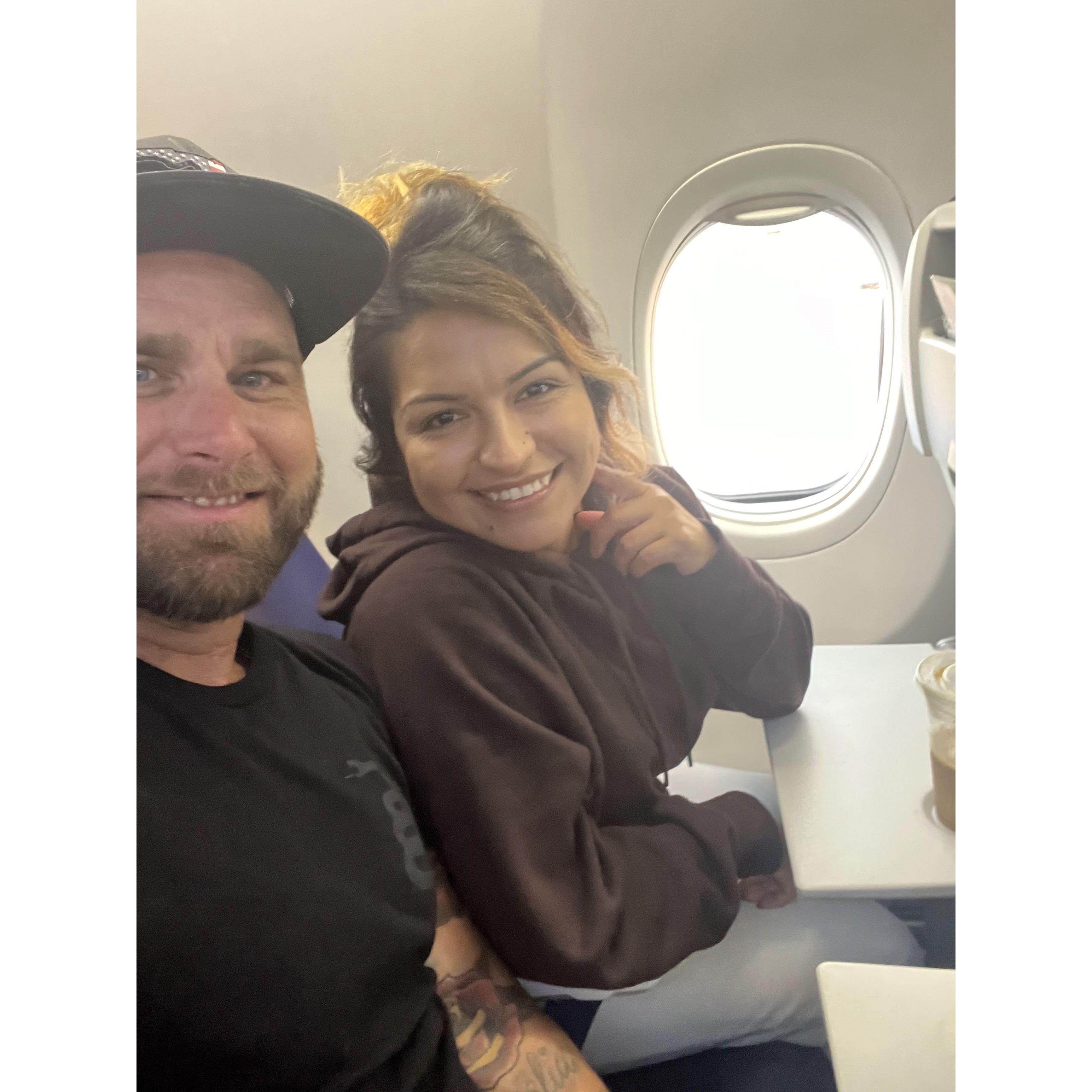 Our first flight together...destination: Austin, TX