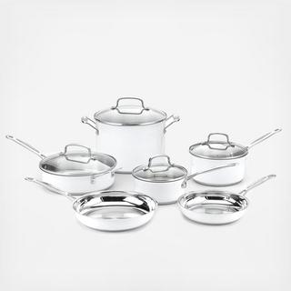 Chef's Classic White Stainless 10-Piece Cookware Set