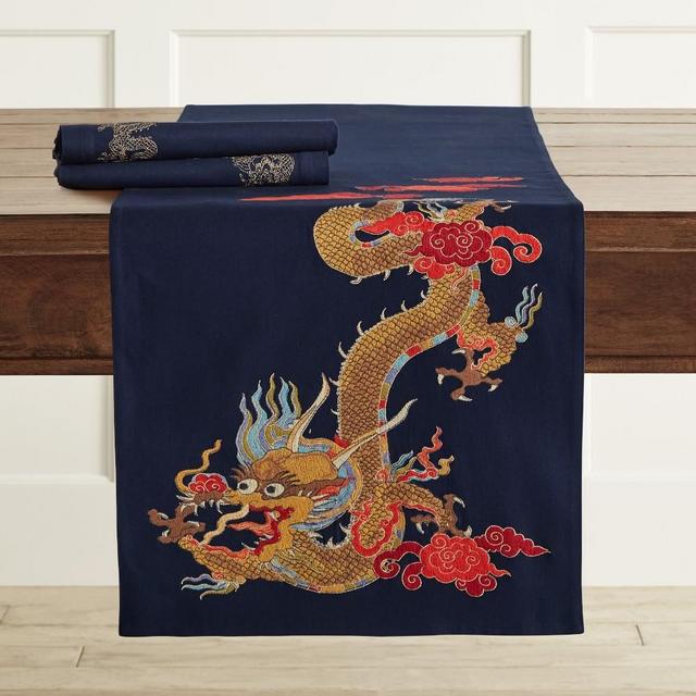 Dragon Embroidered Table Runner