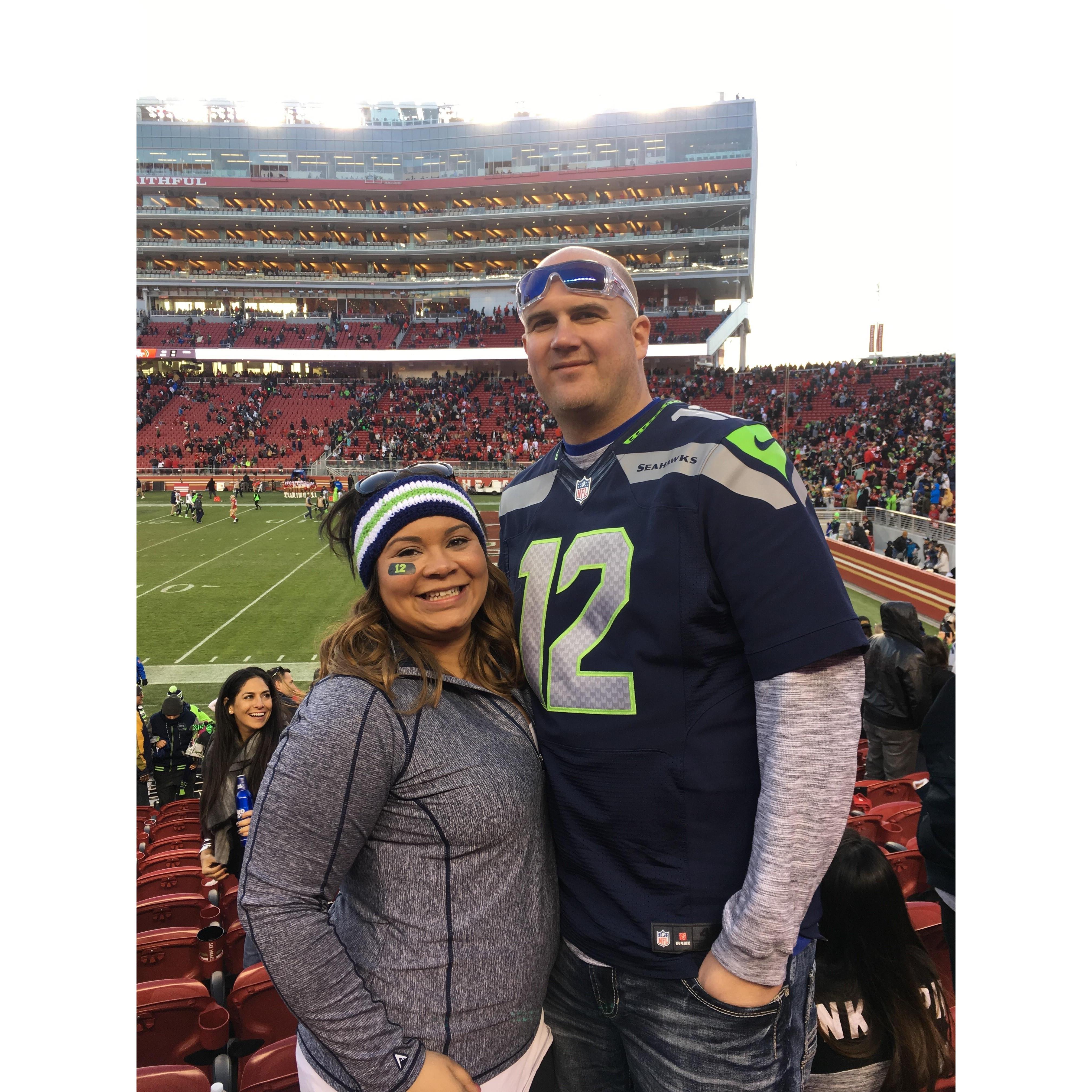 Our yearly Seahawks game vs. 49ers. We hold down the Seattle love in California!