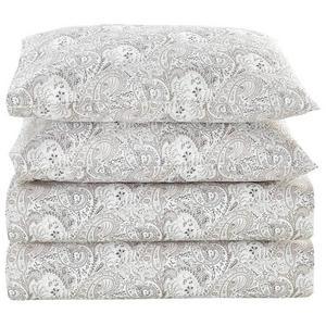 Mellanni Bed Sheet Set Brushed Microfiber 1800 Bedding - Wrinkle, Fade, Stain Resistant - Hypoallergenic - 4 Piece (Queen, Paisley Gray)