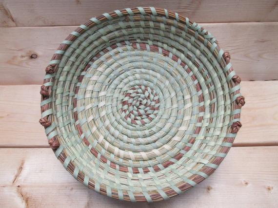 Sweetgrass Bowl Basket with Love Knots