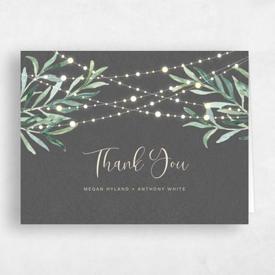 Charcoal, Grey Wedding Thank You - Saranac Lights
