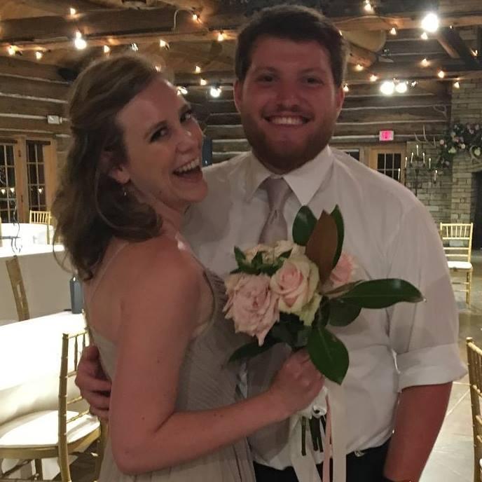 Celebrating the marriage of our good friends, Maddie and Nathan. I caught the bouquet!