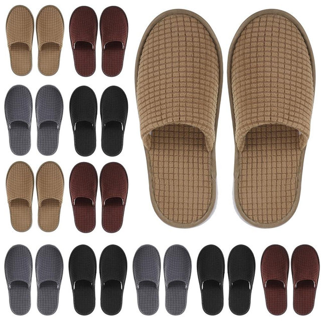 Geyoga 12 Pair House Slipper for Guest Non Slip Disposable Slipper for Travel Washable Reusable Hotel Slipper Bridesmaid Slipper for Indoor Spa Wedding Party