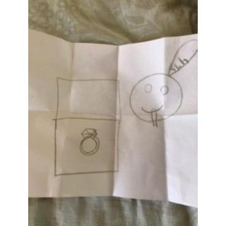 The girls knew about the engagement weeks before Charles proposed. And they never said a word! They did draw a picture, but only for Charles.
