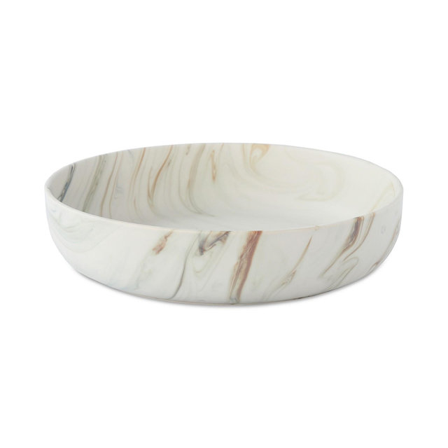 Lorren Home Trends Matte Marble Pattern Serving Bowl, 96-oz.