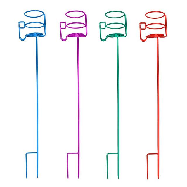 Decko OutDoor 30215 Beverage & Phone Outdoor Beverage/Phone Holder, Blue, Purple, Green, Red (4-Pack)
