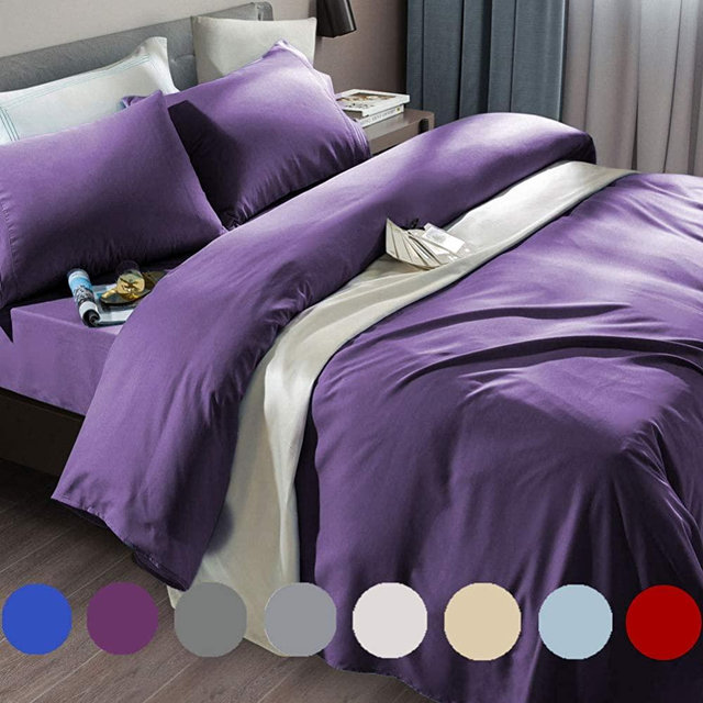 SONORO KATE Bed Sheet Set Super Soft Microfiber 1800 Thread Count Luxury Egyptian Sheets Fit 18 - 24 Inch Deep Pocket Mattress Wrinkle and Hypoallergenic-6 Piece (Purple, Queen)