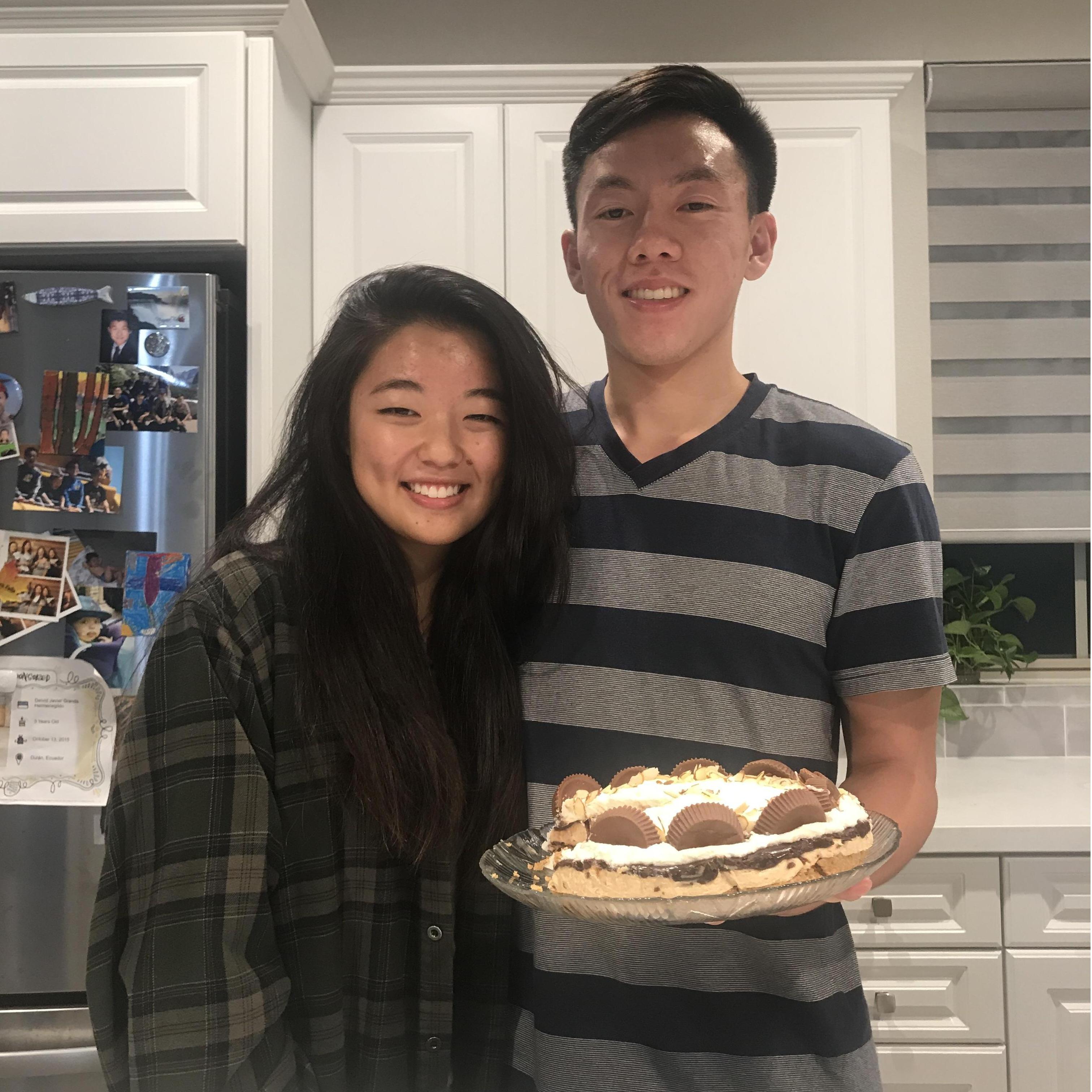 When it was Isaiah's birthday and he felt very lonely because he thought Grace forgot... but then she showed up with her very famous-never-been-done-before Peanut Butter Chocolate cheesecake.