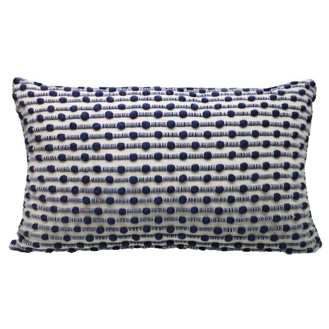 Bee & Willow™ Home Slub Stitch Oblong Throw Pillow in Ivory/Blue
