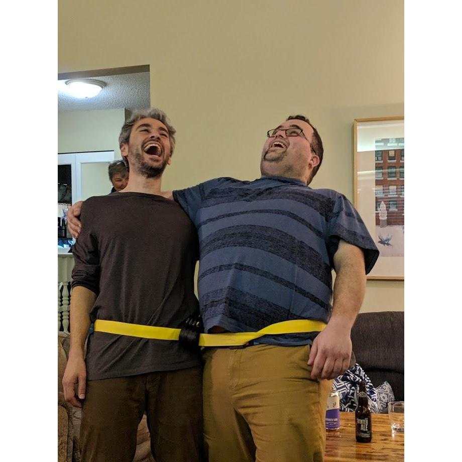 Soon to be brother-in-laws, already attached at the hip... literally