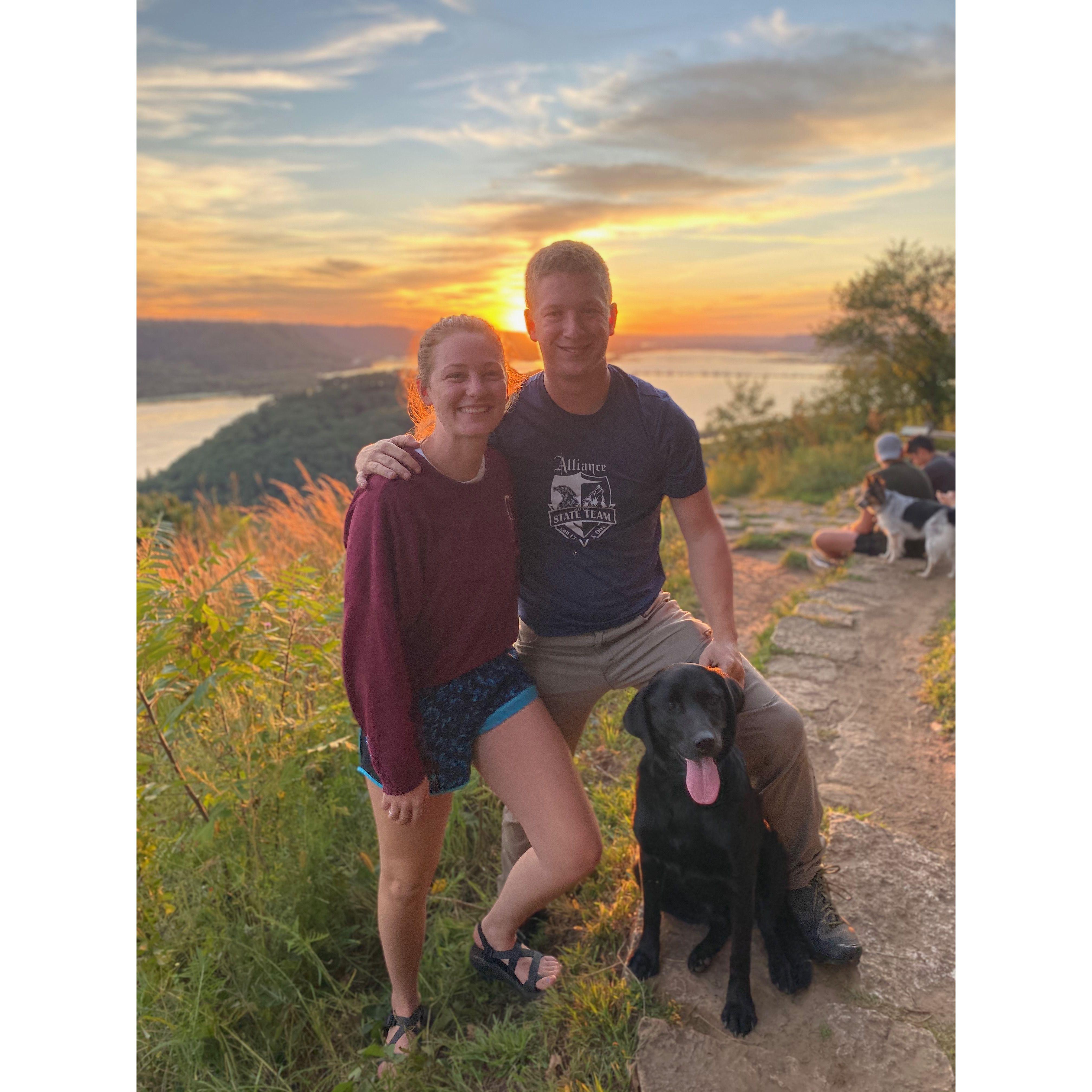 Almost exactly 2 years after this pic, we got engaged on the same bluff :)